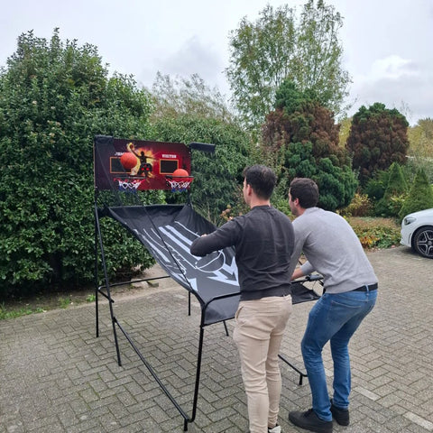 Basketbalmachine op locatie
